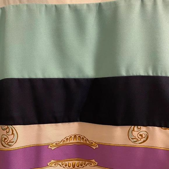 Dana Morgan White Blue Purple Design Dress Size 12 - Picture 6 of 11